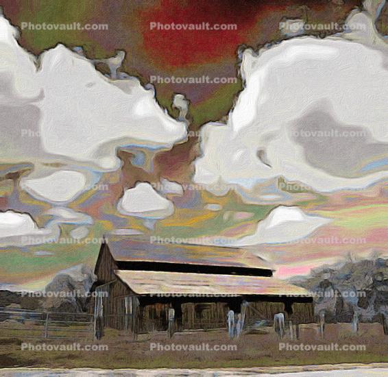 Barn under the Clouds, Paintography