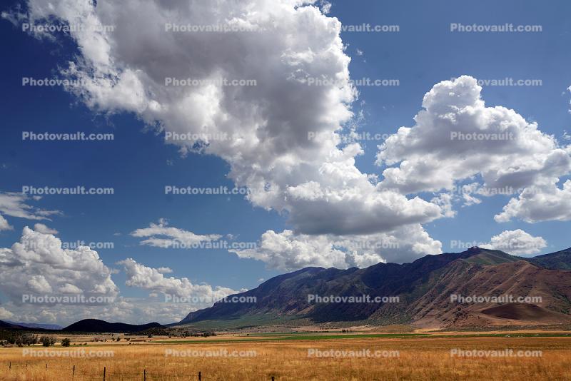 Cumulus Clouds, Mountain Range, Pavant Range, near Scipio