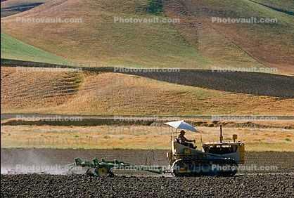 Tractor, Plow, Plowing, Fields