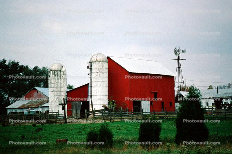 Barn, Silo, Eclipse Windmill, Irrigation, mechanical power, pump, rural, building, architecture, structure, outdoors, outside, exterior