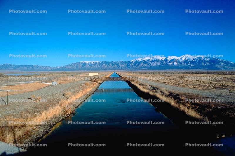 Aqueduct, Canal, in Southern Colorado near Sangre Cristo Mountain Range  
