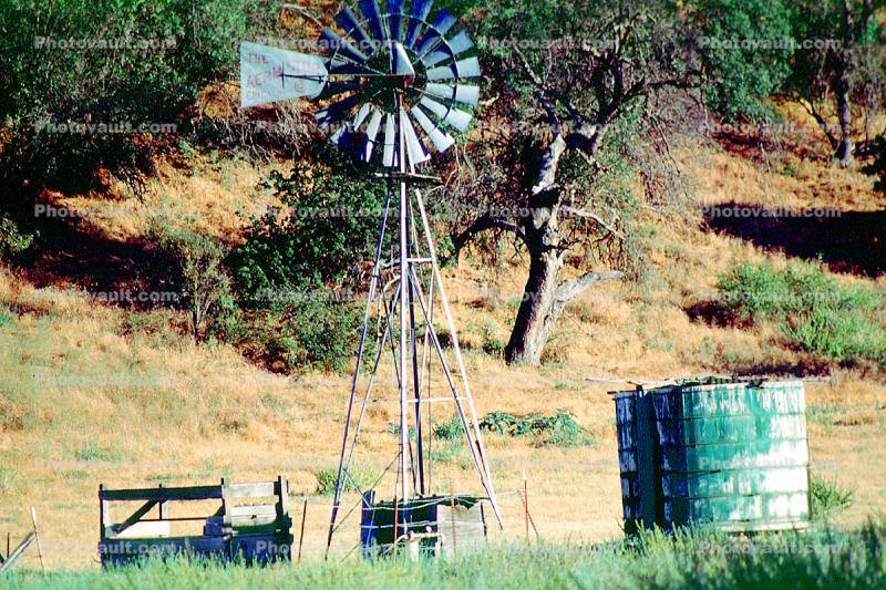 Water Tank, storage, Oak Trees, Eclipse Windmill, Irrigation, mechanical power, pump, Dirt, soil