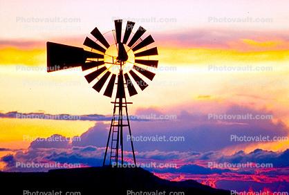 Eclipse Windmill, Irrigation, mechanical power, pump, sunset, Purple clouds