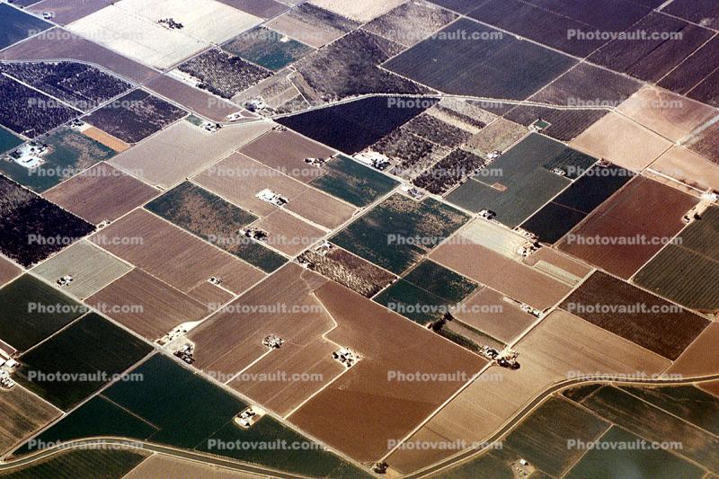 Central Valley, near Gustine, Interstate Highway I-5, California, patchwork, checkerboard patterns, farmfields