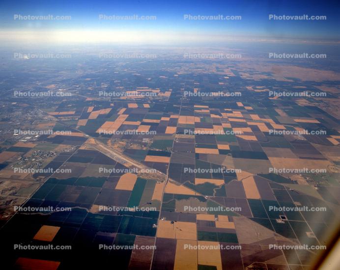 Farm Fields in Central California, patchwork, checkerboard patterns