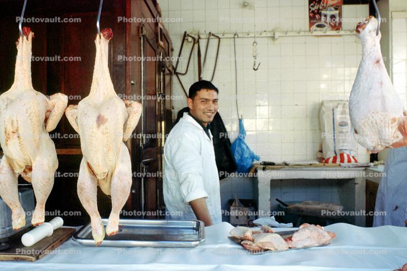 Chicken, Poultry, man smiling, Algiers, Algeria