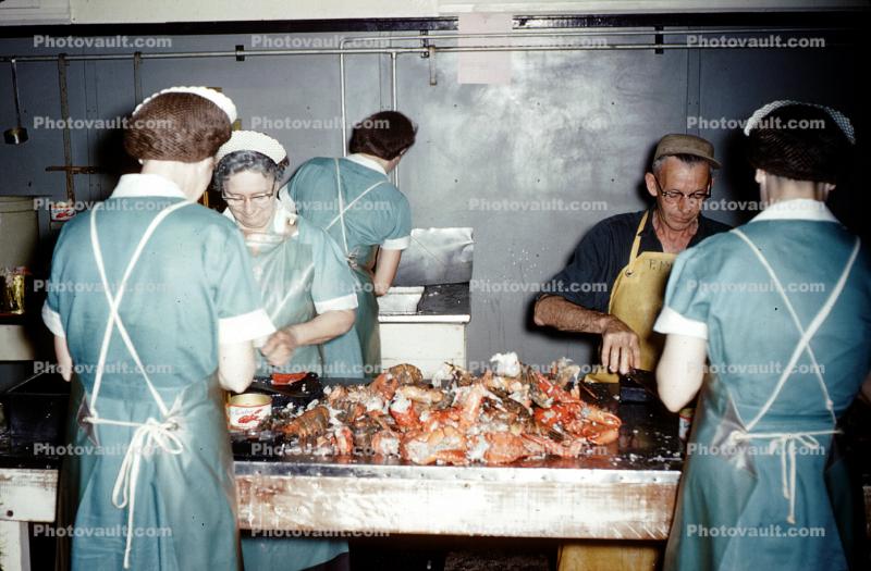 Women Processing Seafood, Lobsters, 1950s