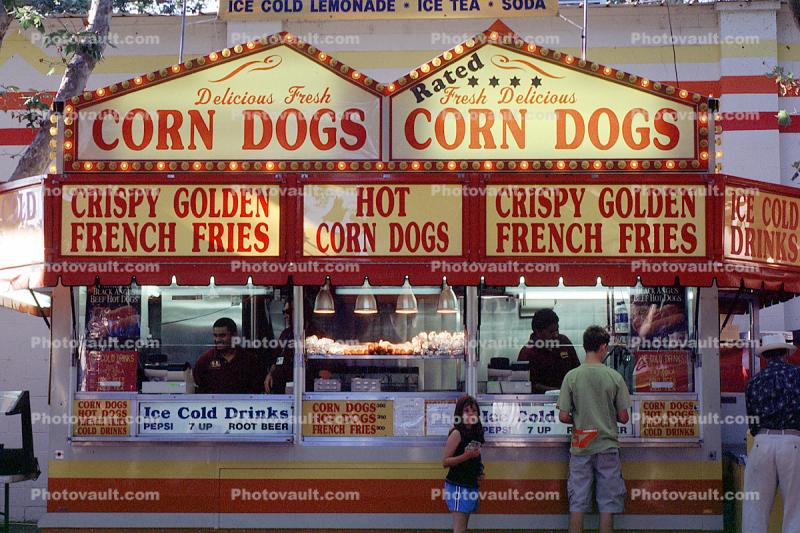 Corn Dogs, Crspy Golden French Fries, junk food, Pleasanton, California, deep-fried