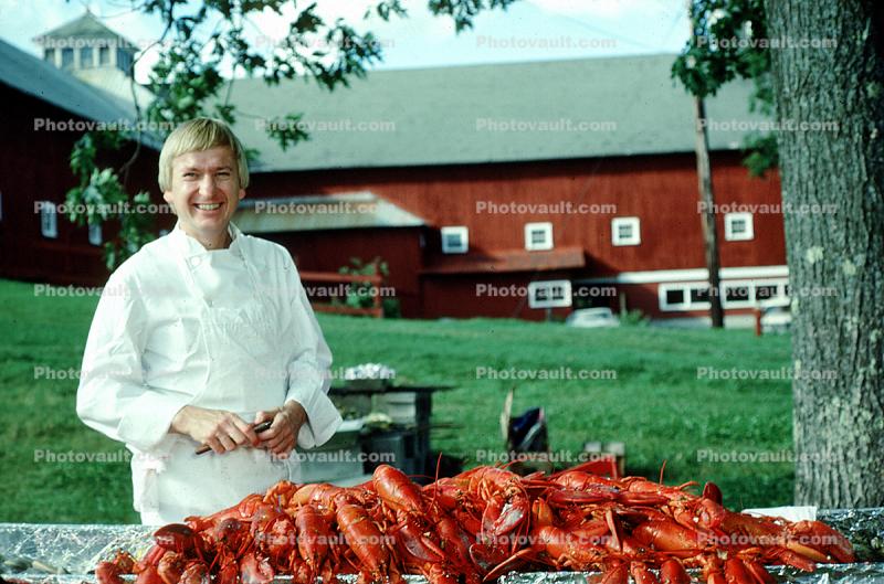 Chef, Lobster Buffett, Burklyn Hall Burke, Vermont, Burklyn Hall, Burke, 28 July 1978