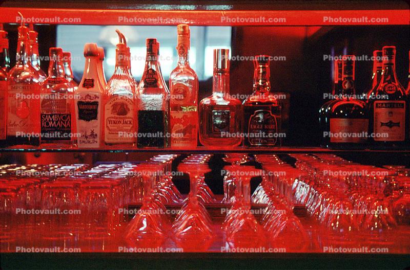 Alcohol, Bar, Bottles, Gin, Vodka, empty glasses, 24 November 1979