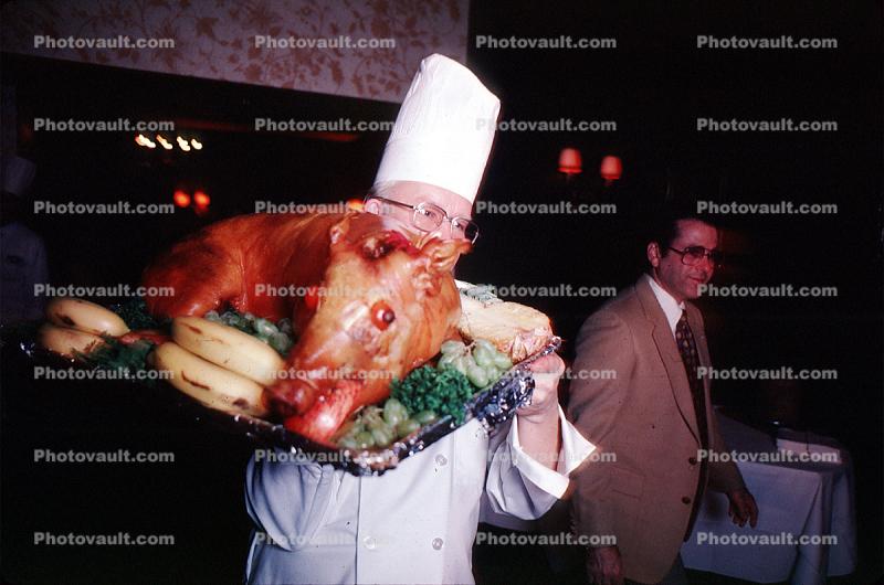 Pig Roast, Cook, Meat platter, The Ben Jonson, The Cannery, 6 December 1979