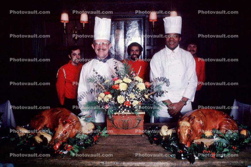Cook, Meat Platter, Pig Roast, The Ben Jonson, The Cannery, 6 December 1979