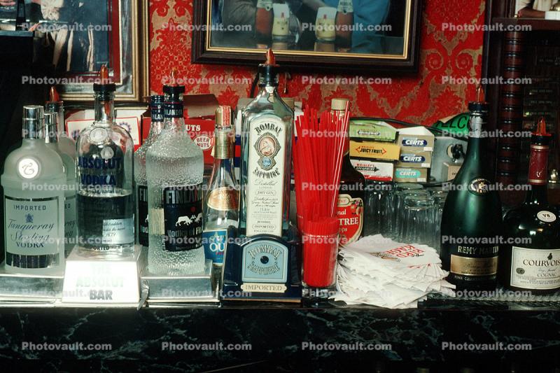 Bombay Gin, Hard Liquor, Alcohol, Tanqueray, Skyy, Vodka, Bottles, 18 January 1990