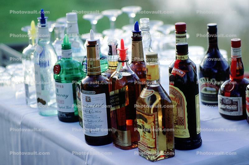 Booze, Bottles, hard liquor, Canadian Club, Jose Cuervo, Tequila, Gin, Vodka
