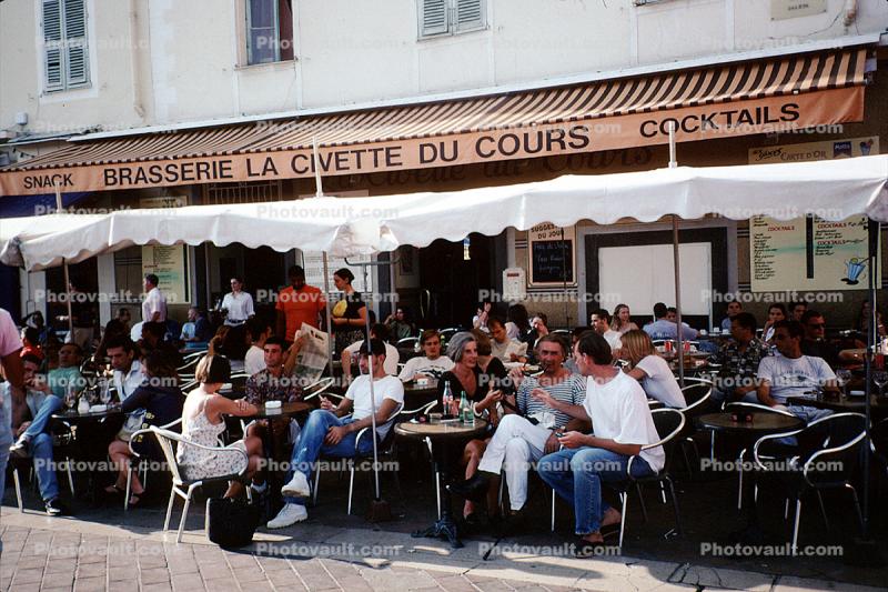 Brasserie La Civette Du Cours, Cocktails, Outdoor Cafe, Awning