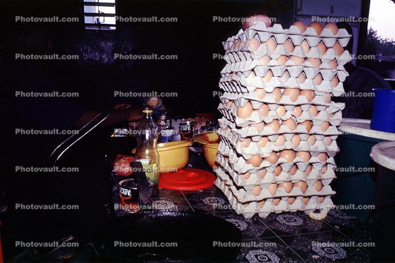 Eggs stacked