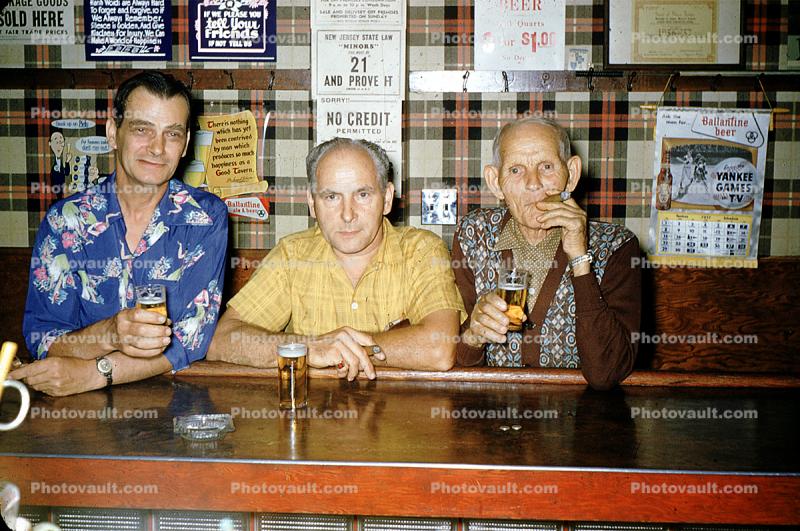Bar, Getting Drunk, Drinking, Alcohol, Cigar, Bottles, 1950s