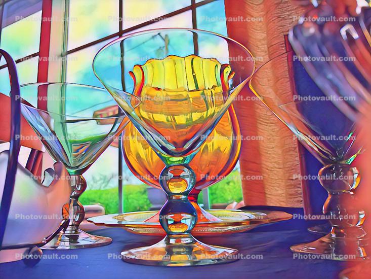 Abstract Colorful Martini Glass