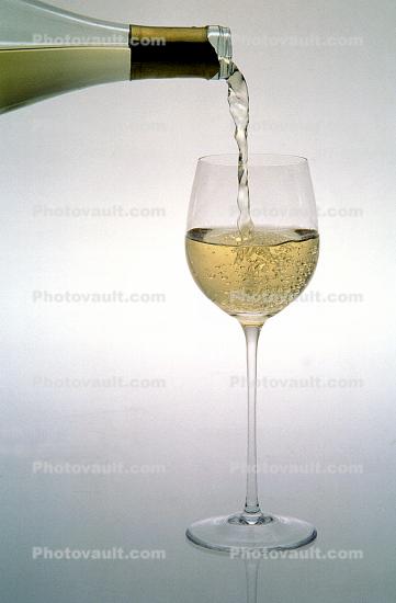 White Wine, bottle, glass, pouring, cork, pour, bubbles