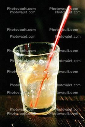 hard drink, glass, straw, liquor, lemon