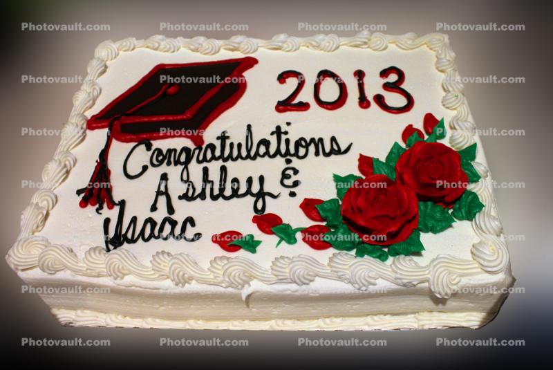 Graduation Cake, roses, cap