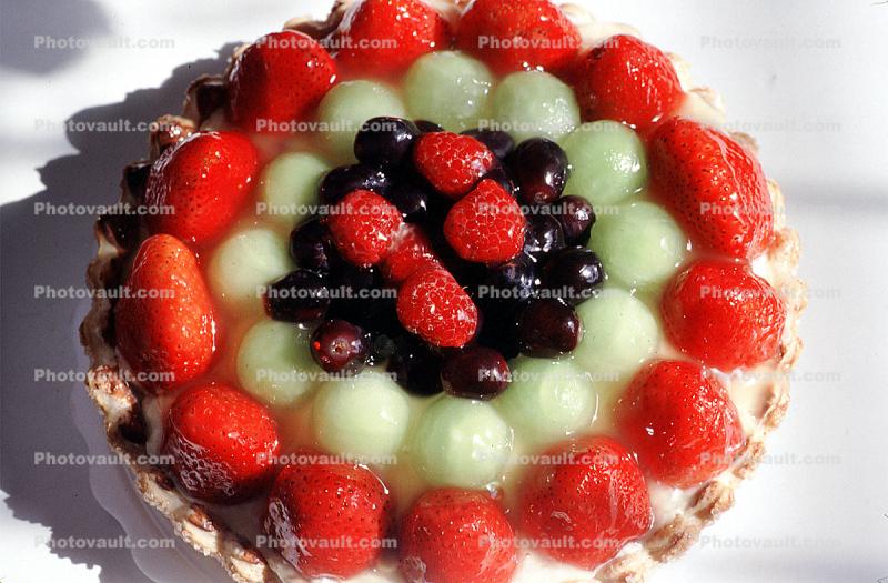 Fruit Pie, Strawberries, melon, Cherry, round texture