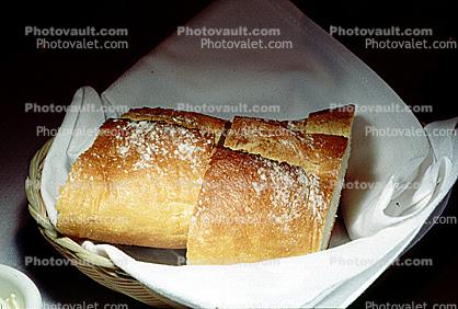 french bread, basket, roll, roll
