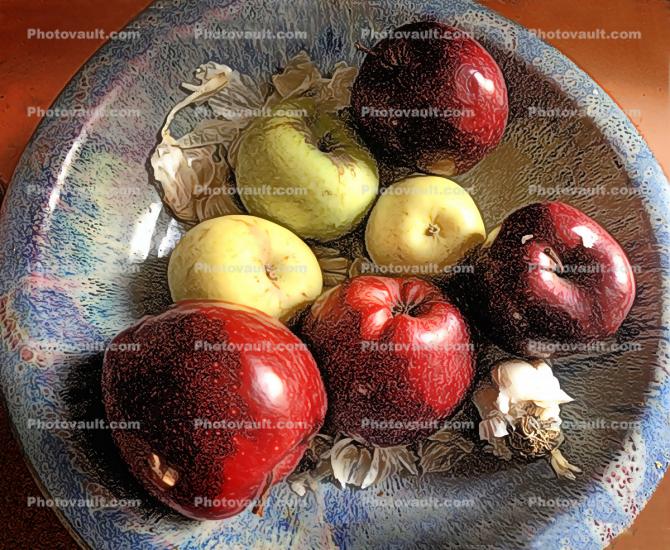Fruit Bowl, apples, Abstract