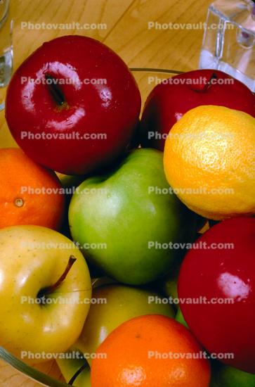 Apple Bowl, red, yellow, green