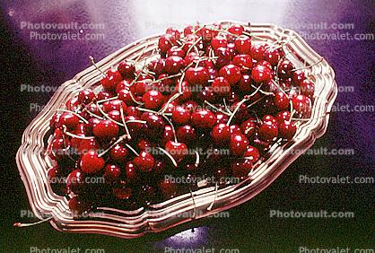 cherry platter, Cherries, plate