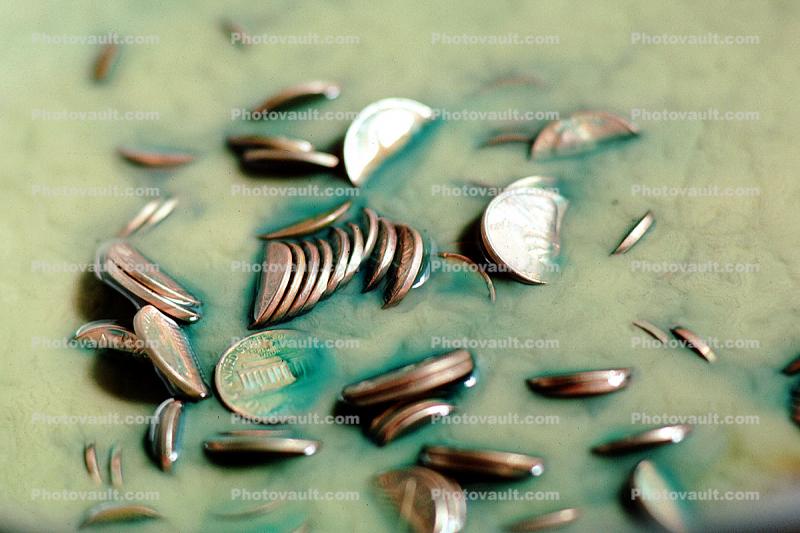 pennies being cleaned, Cash