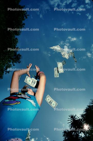 Girl with Money, Paper Money, Cash