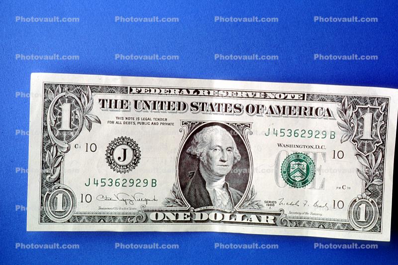 one dollar bill, George Washington, Paper Money, Cash
