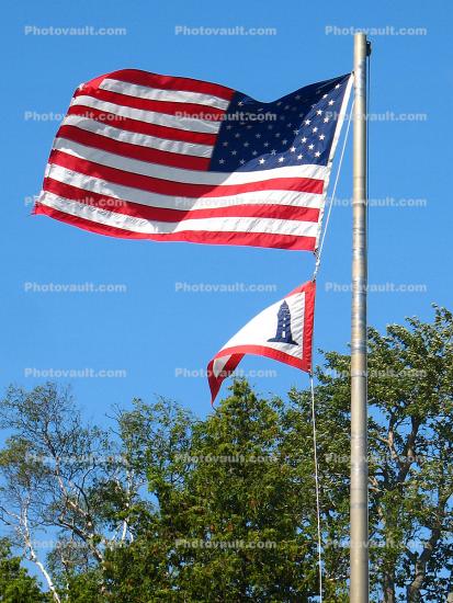 Lighthouse Flag, USA, Star Spangled Banner, Old Glory, USA Flag, United States of America