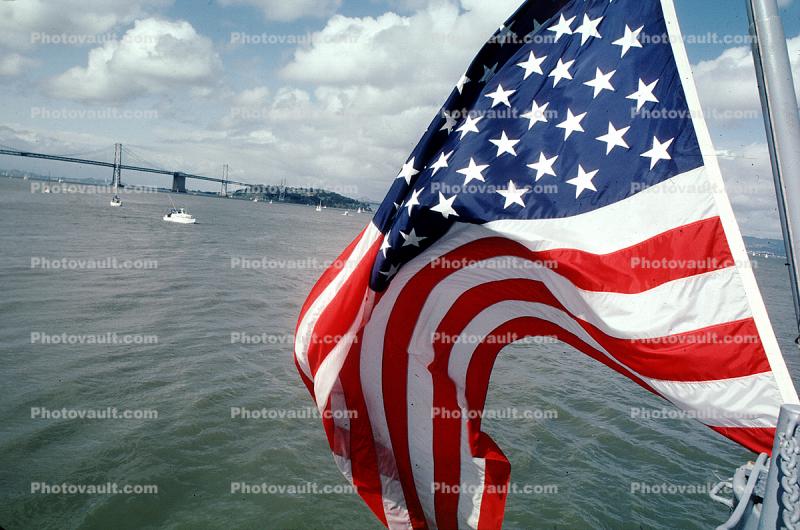 Old Glory, USA, United States of America, San Francisco Oakland Bay Bridge, Star Spangled Banner