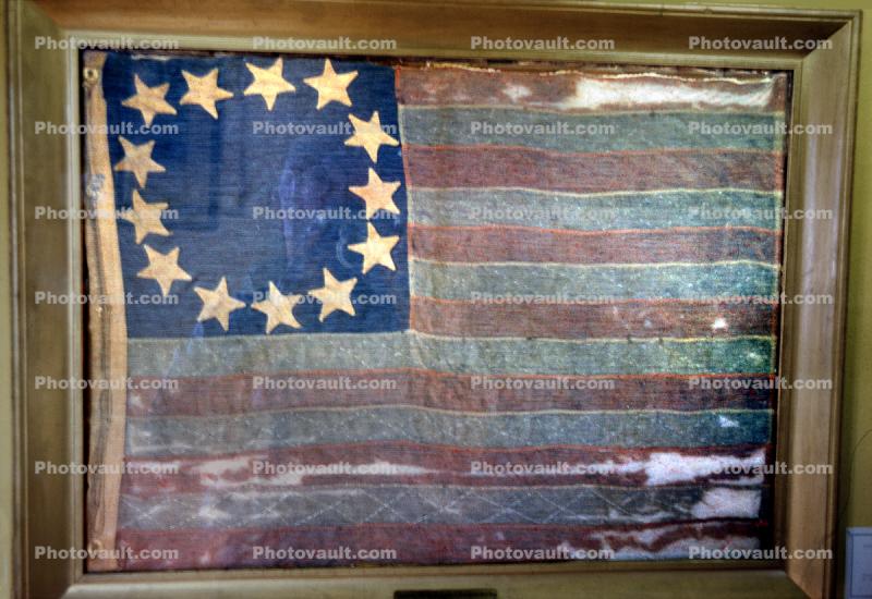 Original Thirteen Colonies Flag, Betsy Ross, General Schuyler's Flag, Fort Ticonderoga
