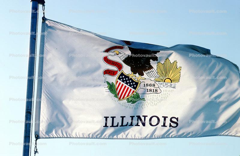 Illinois, State Flag, USA, Fifty State Flags