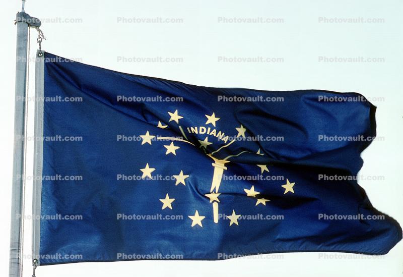 Indiana, State Flag, USA, Fifty State Flags