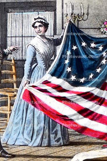 Betsy Ross, Original Thirteen Colonies, Star Spangled Banner, for the American Revolution
