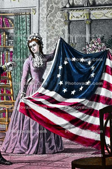 Betsy Ross, Original Thirteen Colonies, USA, American Revolution