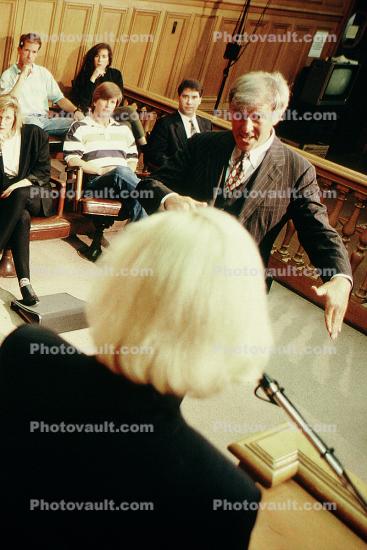 lawyer, jury, Defendant, witness stand, microphone, woman, female, Juror, People, Trial, Court Session