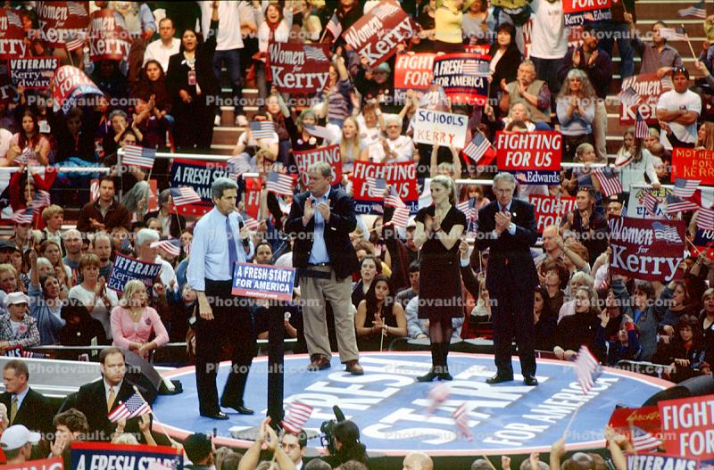 Crowds, Supporters, Voters, Lawlor Events Center, John Kerry Rally 2004