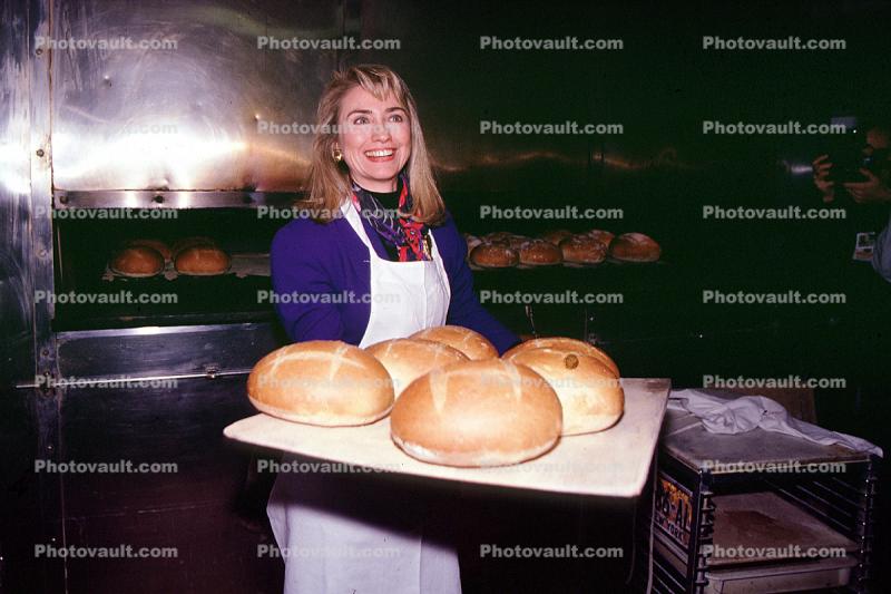 Hilary Clinton, baking bread