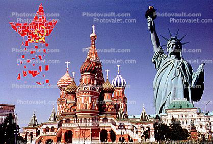 Liberty Shatters Communism, Statue Of Liberty, Saint Basil