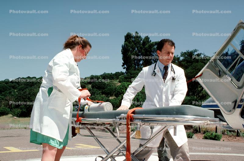 Gurney, Doctor, Bell 206 JetRanger, 15 May 1989
