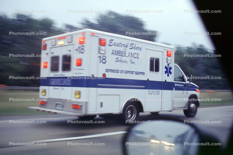 Ambulance, flashing lights