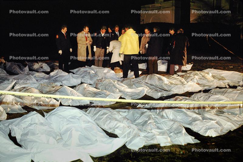 Plane Crash Victims, New York City, Temporary Morgue, Avianca Flight 52 Runs out of Fuel, Boeing 707-321B, HK-2016, JT3D