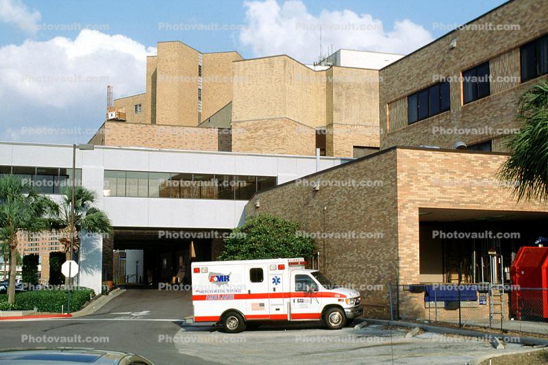 Ambulance at a Hospital, building, Exterior, Outside