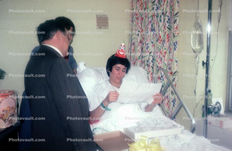 Birthday Celebration in Hospital Bed, 1950s