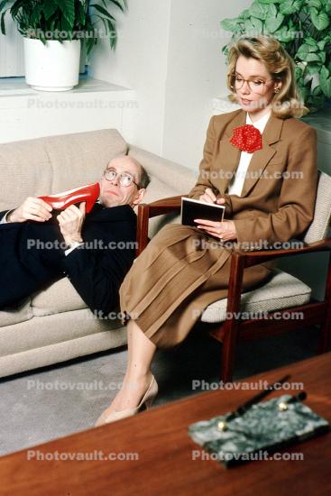 Psychiatrist with Patient, couch, sofa